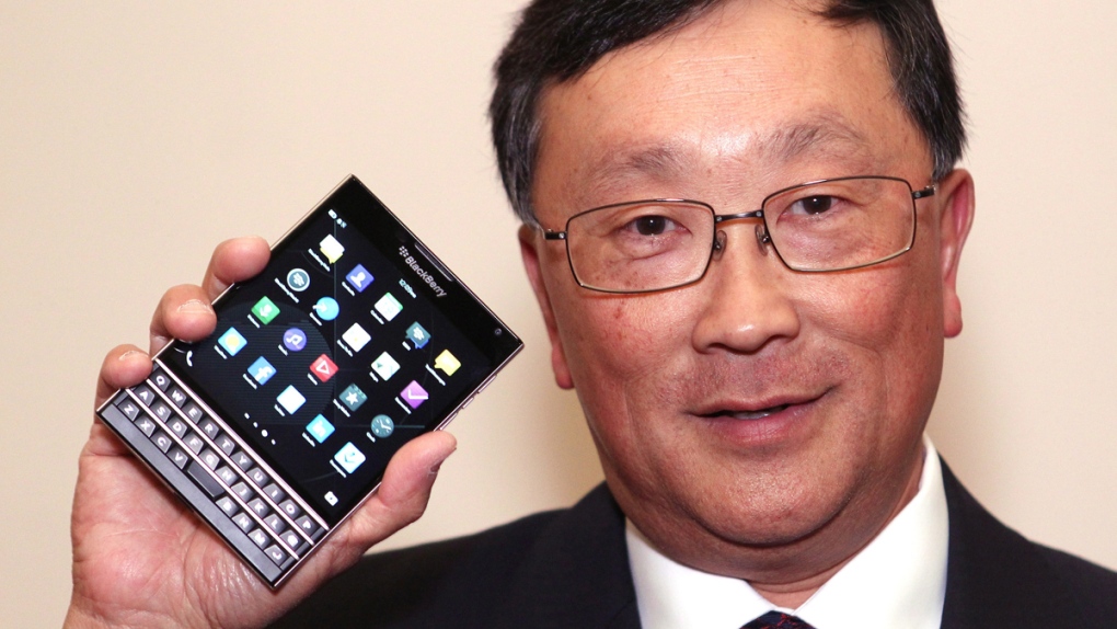 BlackBerry CEO John Chen with a new Passport
