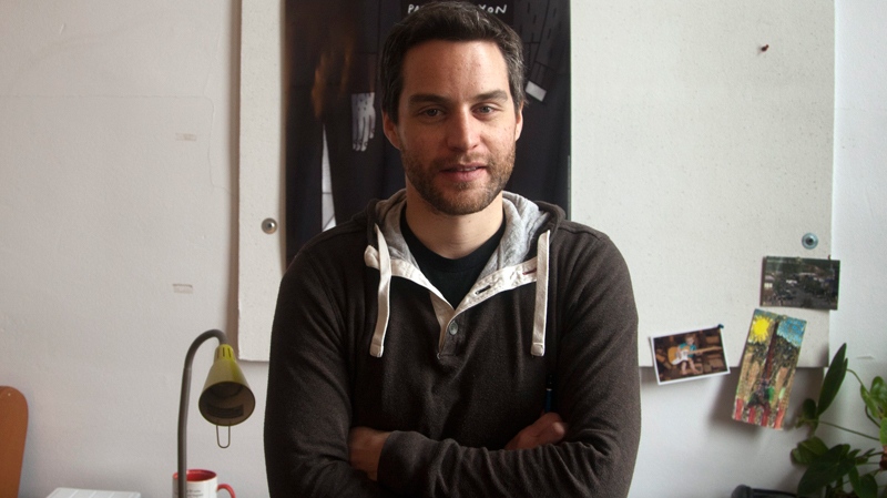 Patrick Doyon, whose animated short film titled Sunday/Dimanche, is nominated for an Oscar, poses for a photo in his studio Friday, Feb. 10, 2012 in Montreal. (Ryan Remiorz / THE CANADIAN PRESS)    