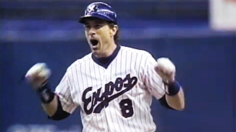 Gary Carter, seen here after hitting a double in his final major league at bat in Montreal, September 1992.