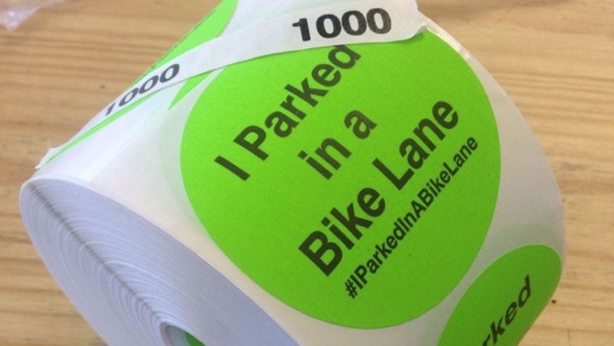 'I Parked In A Bike Lane' stickers