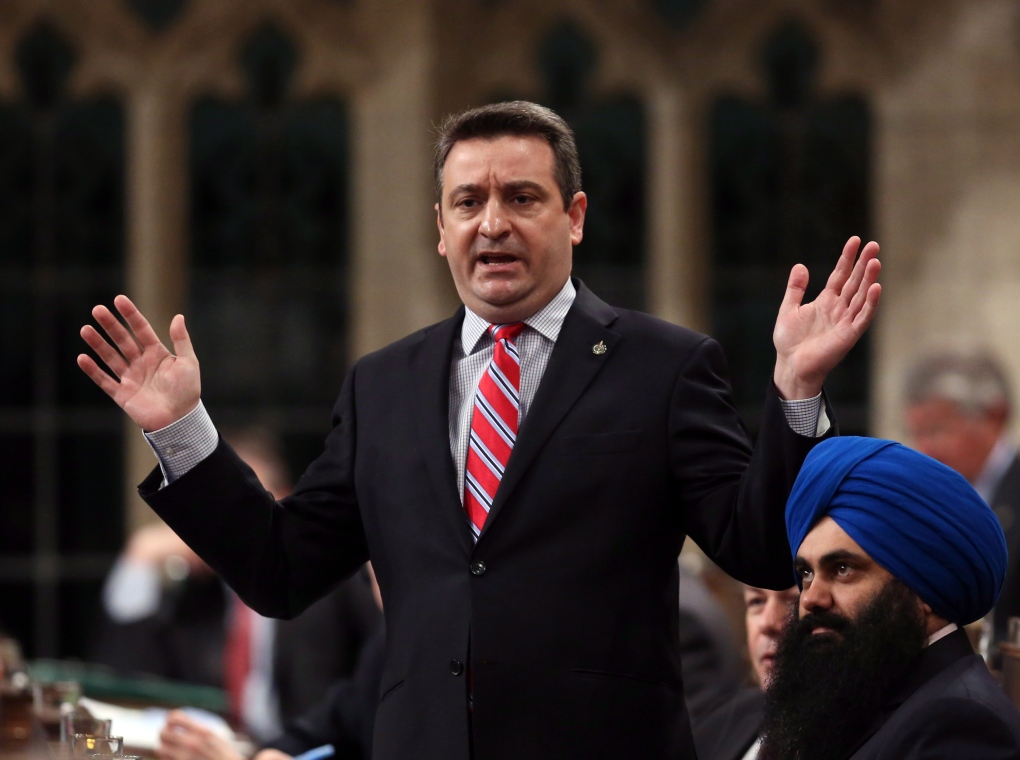 Paul Calandra stands during Question Period