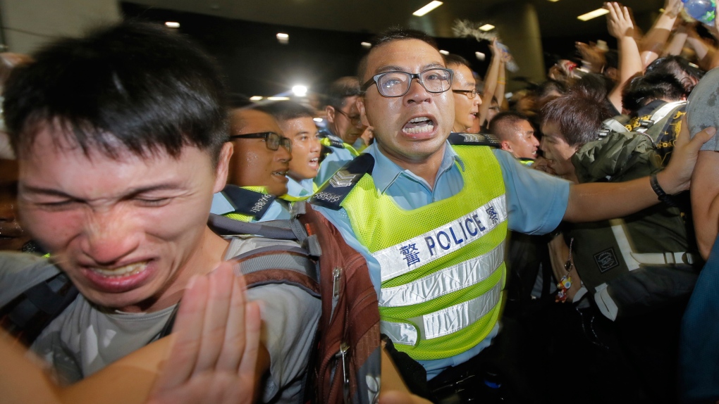 Hong Kong protestors clash with police 