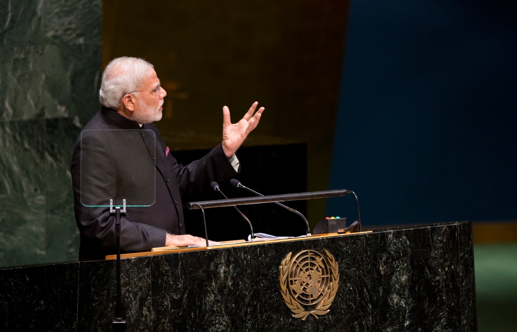 India's PM Narendra Modi addresses UN