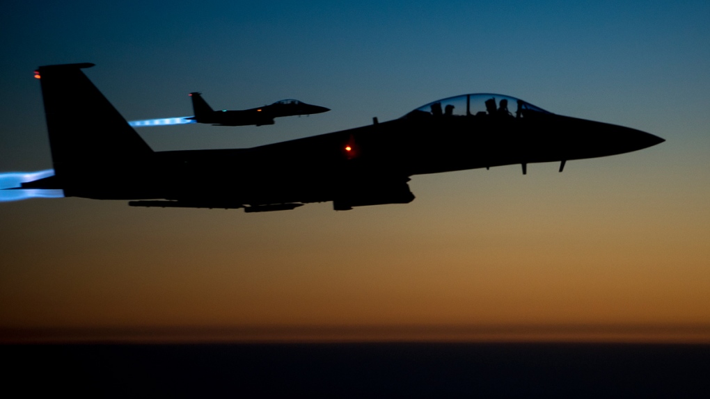 U.S. F-15E Strike Eagle flies over Iraq