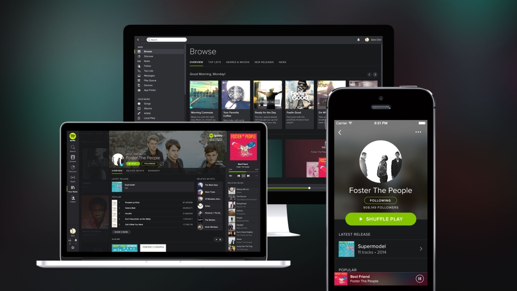 Spotify now available in Canada