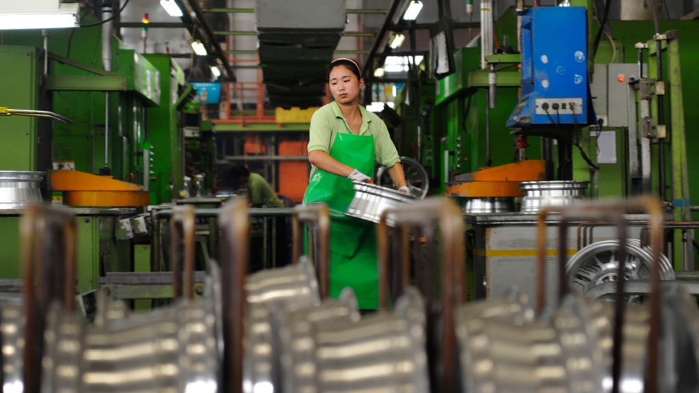 Factory worker in Zouping, China