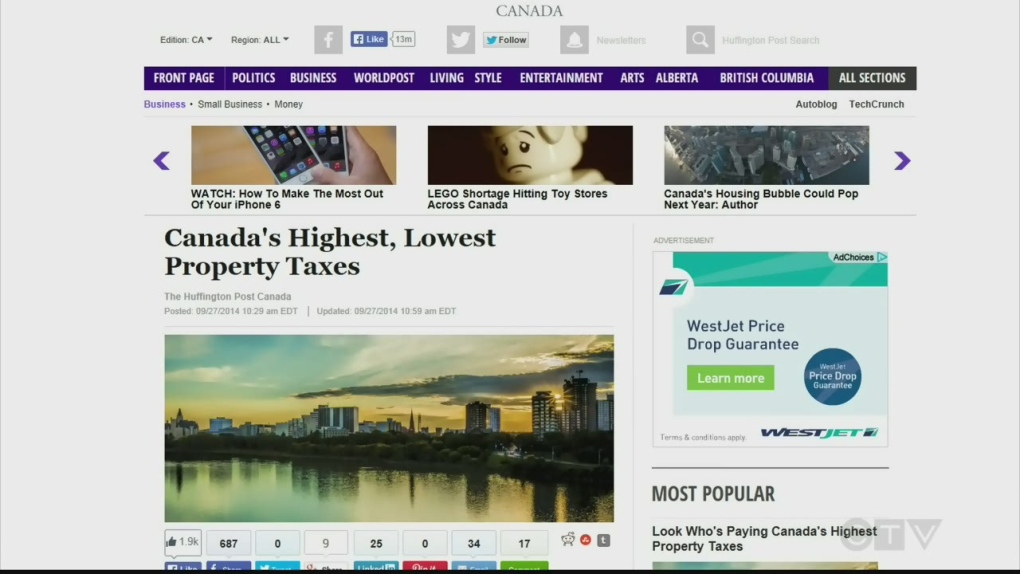Huffington Post property tax