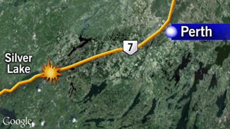 Map showing location of fatal collision