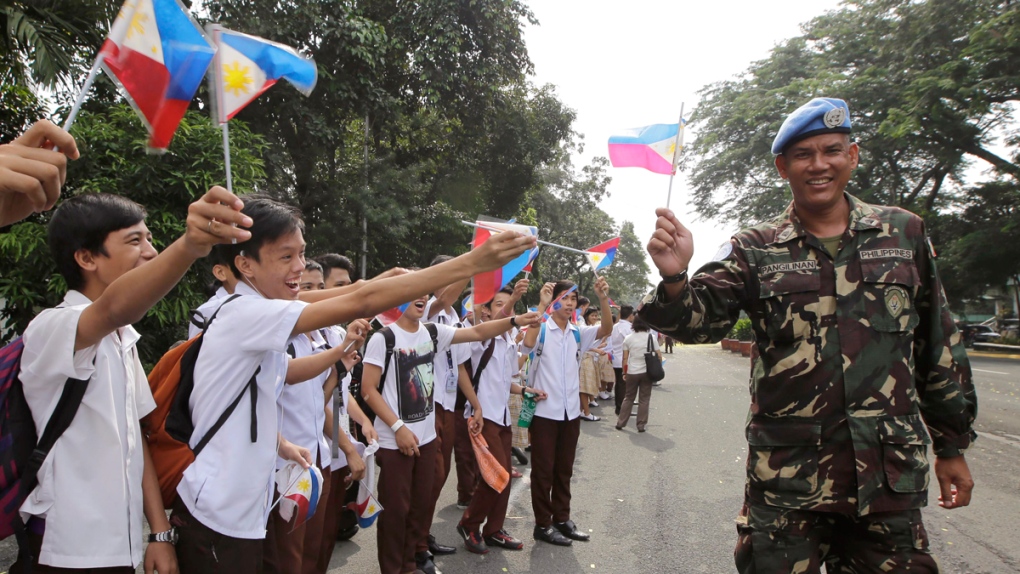 Filipino UN peacekeepers welcomed home