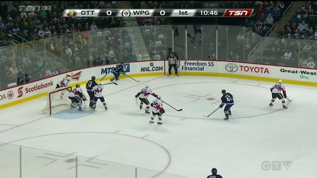 Winnipeg Jets play the Ottawa Senators at home