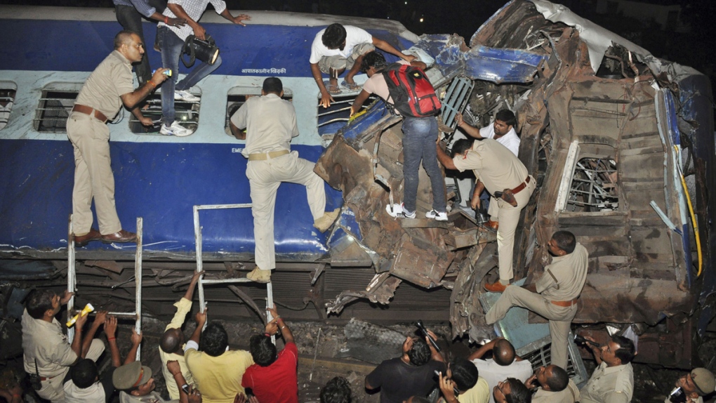 Train crash in Gorakhpur city, India