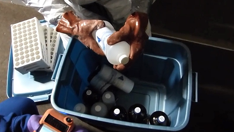 In a still taken from YouTube, ALERT shows some of the items seized as part of an illegal steroid bust. Supplied.