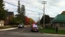 Ontario Provincial Police at the scene of a suspicious death at Charles and Daniel Street in Arnprior, Ont.  Oct. 2, 2014.