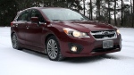 With all-wheel drive and a more efficient engine, the 2012 Subaru Impreza Sport Hatchback has no problem cutting through snow-covered roads. (Brent Jamieson/Special to Autos.CTV.ca)