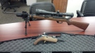Two weapons seized by London police during a gun situation in London, Ont. can be seen in this undated photo. (London Police Service) 
