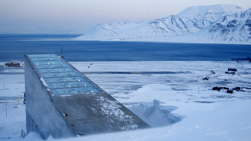 This is a Feb. 26, 2008 file photo showing the Svalbard Global Seed Vault near Longyearbyen in Svalbard, Norway. (AP Photo/Hakon Mosvold Larsen/Scanpix Norway, File)