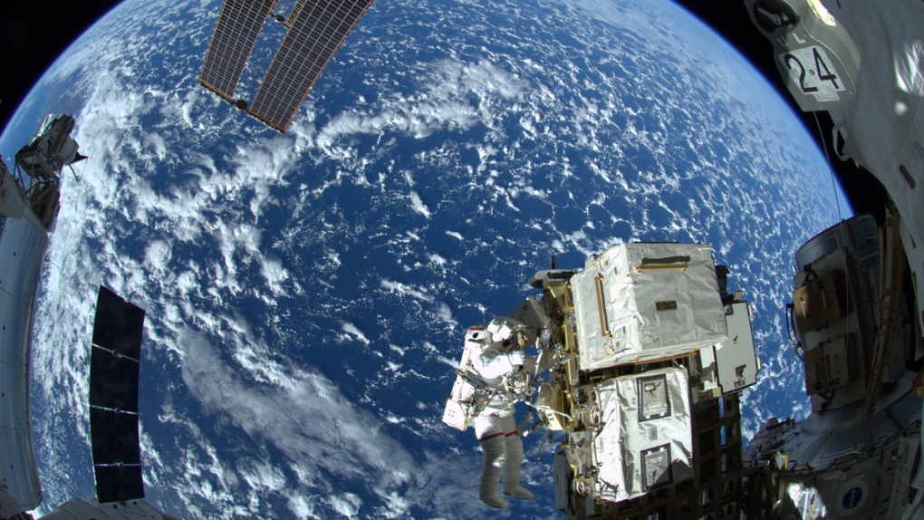NASA astronaut Reid Wiseman on ISS spacewalk