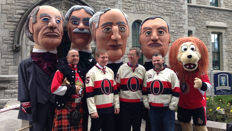 The Ottawa Senators new Prime Minister mascots will race around the ice and compete in other activities during home game intermissions. (Photo: Shaun Vardon/CTV Ottawa)