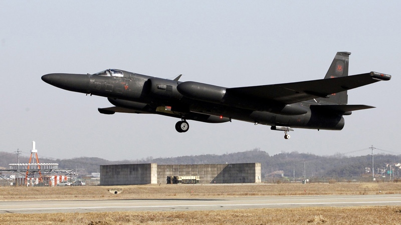 In this photo taken Feb. 16, 2012, a U.S. Air Force U-2 spy plane takes off during a training flight at the U.S. airbase in Osan, south of Seoul, South Korea. (AP Photo/Lee Jin-man)