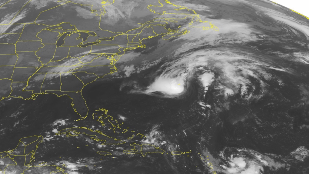 NOAA satellite of Tropical Storm Fay