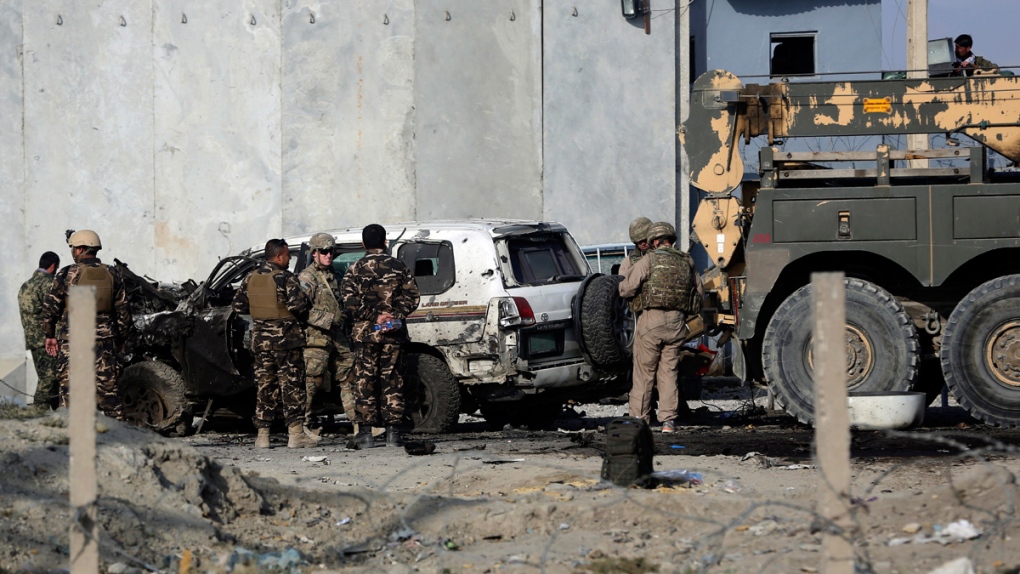 Site of a suicide attack in Kabul, Afghanistan