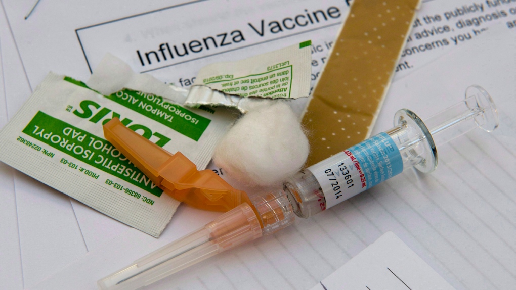 A syringe with the flu vaccine