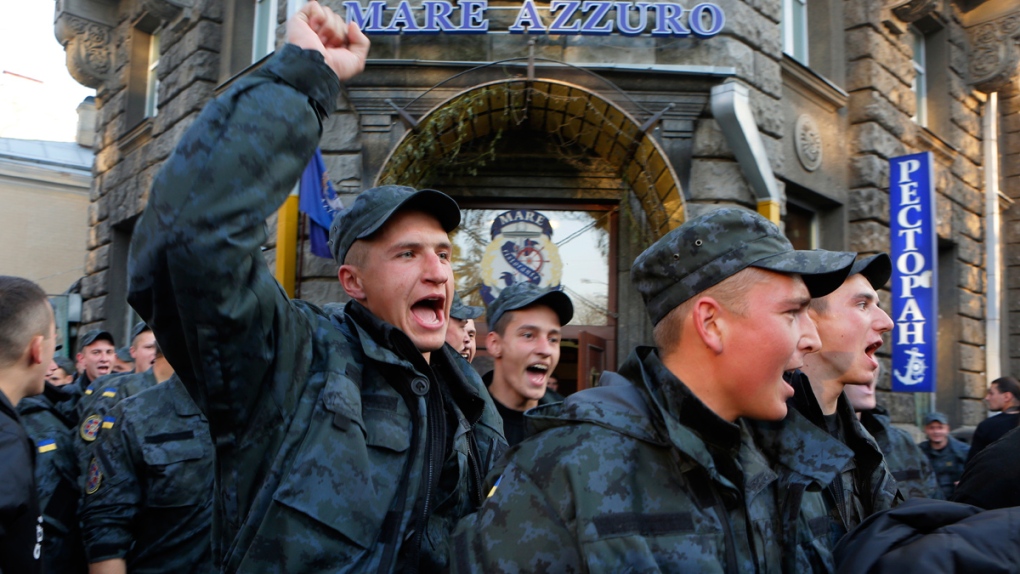 National Guard conscripts in Kyiv, Ukraine
