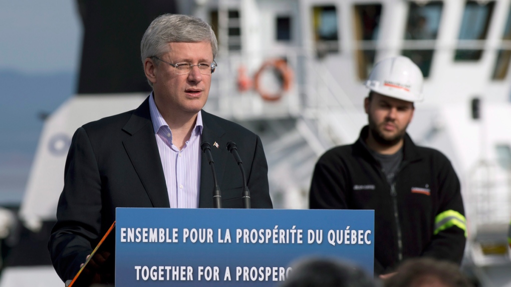 Prime Minister Stephen Harper in Sept-Iles, Quebec