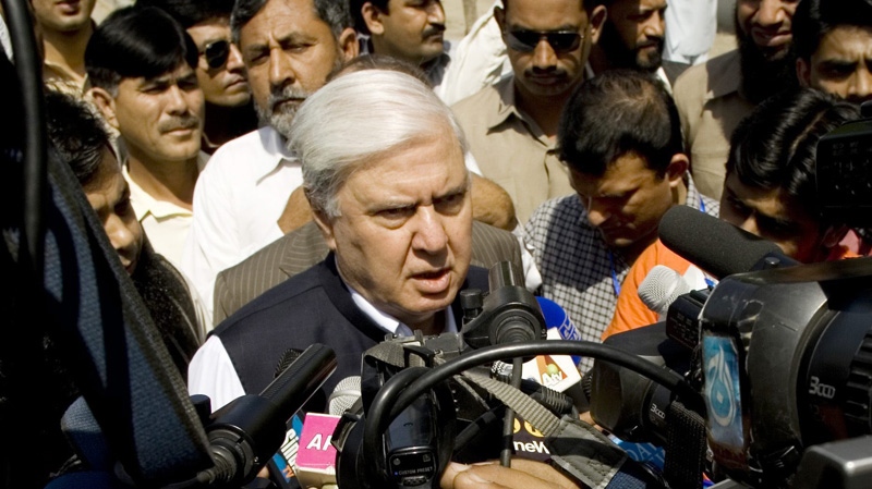 In this March 19, 2008 file photo, Aftab Khan Sherpao is seen arriving at Parliament in Islamabad. (AP Photo/B.K.Bangash)