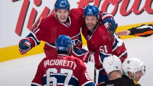 Canadiens' Brendan Gallagher celebrates goal