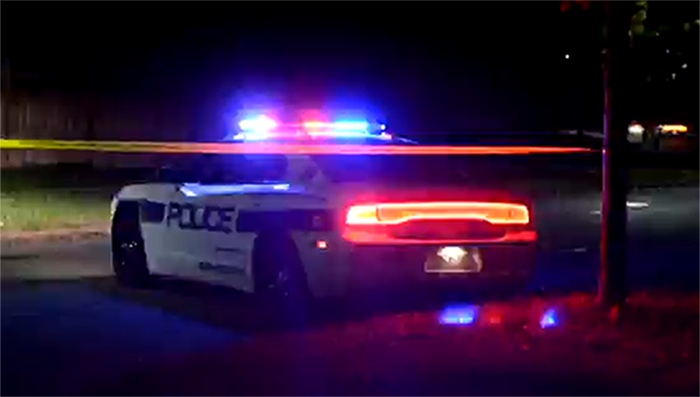 Peel police car at stabbing scene 