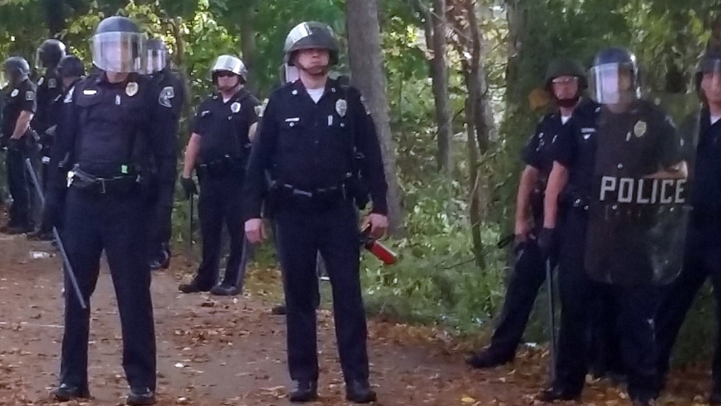 Police at the annual Pumpkin Festival in N.H.