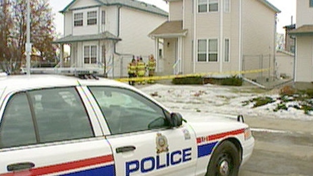 Police cordoned off a home on 93 St. and 103 Ave. 