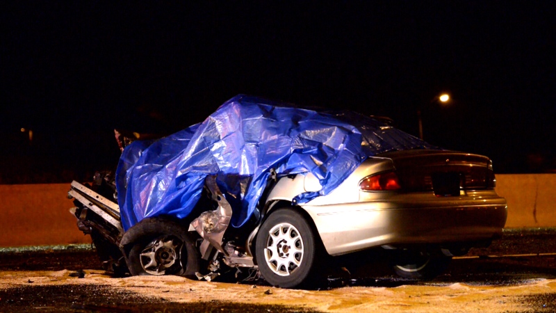 One driver is dead and another is in hospital with serious injuries following a crash in Stoney Creek on Tuesday, Oct. 21, 2014. 