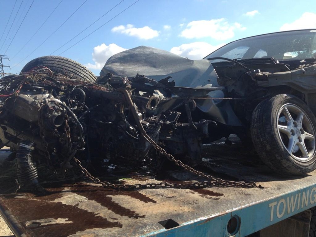 Car vs train crash in Lakeshore