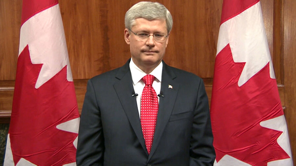 Harper addresses the nation