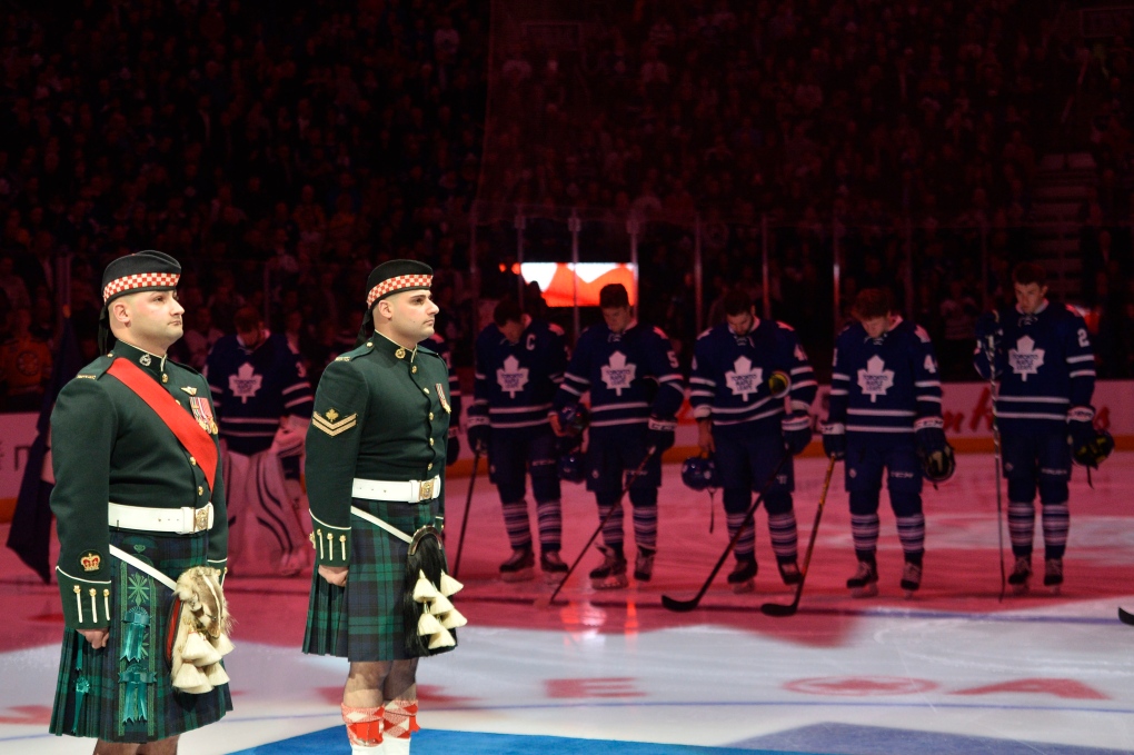 Ceremony before Toronto Maple Leafs game