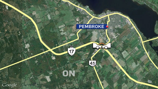 One person is dead after a serious crash on Highway 17 near Pembroke, Ont. (CTV Ottawa/Google)