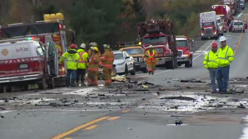 A woman is dead after a two-vehicle collision on Nova Scotia's Highway 103.