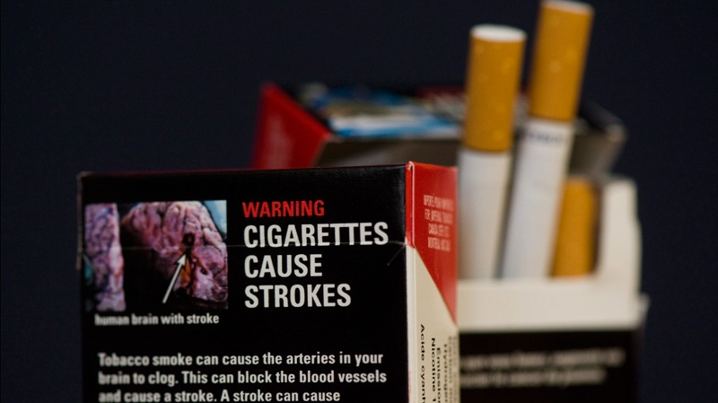 A pack of cigarettes are shown in Montreal, Monday, March 12, 2012. (Graham Hughes / THE CANADIAN PRESS)
