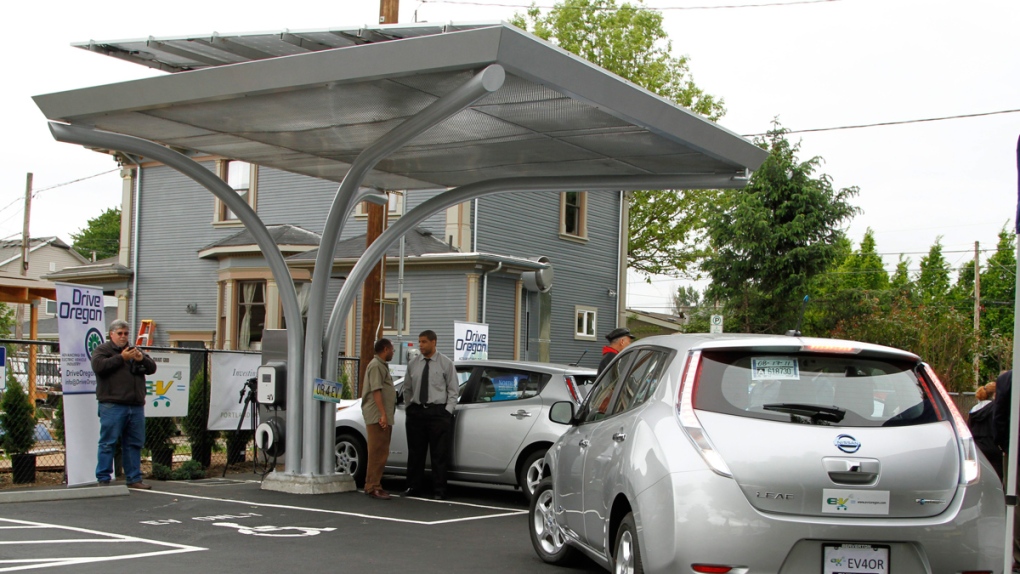 Solar-powered electric car charging station