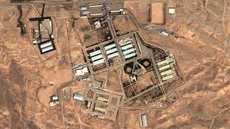 This Aug. 13, 2004 file satellite image provided by DigitalGlobe and the Institute for Science and International Security shows the military complex at Parchin, Iran, 30 km southeast of Tehran. (AP Photo/DigitalGlobe - Institute for Science and International Security, File)