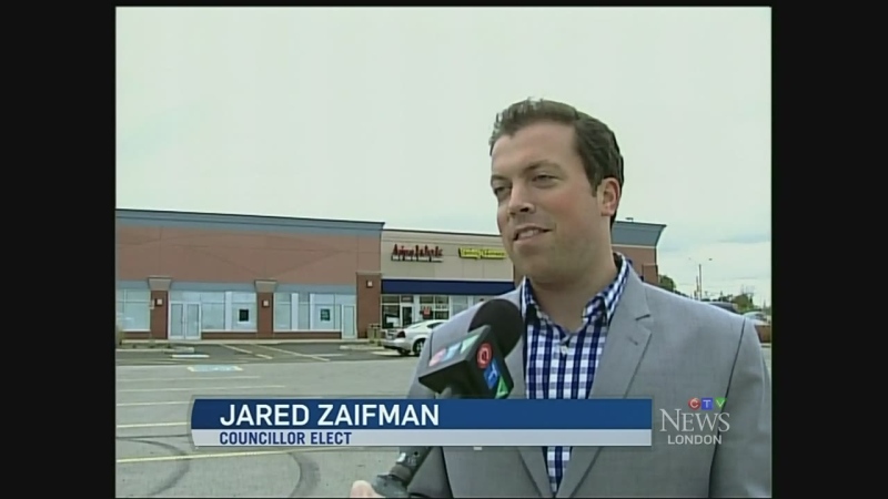 Jared Zaifman, the new councillor for Ward 14, speaks in London, Ont. on Wednesday, Oct. 29, 2014. (Cara Campbell / CTV London)