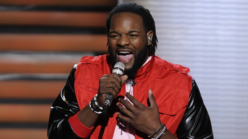 In this March 7, 2012 file photo released by Fox, contestant Jermaine Jones performs on the singing competition series "American Idol," in Los Angeles.