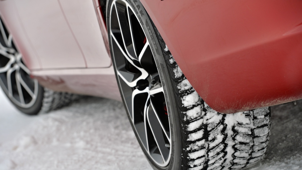 Winter tires on Aston Martin