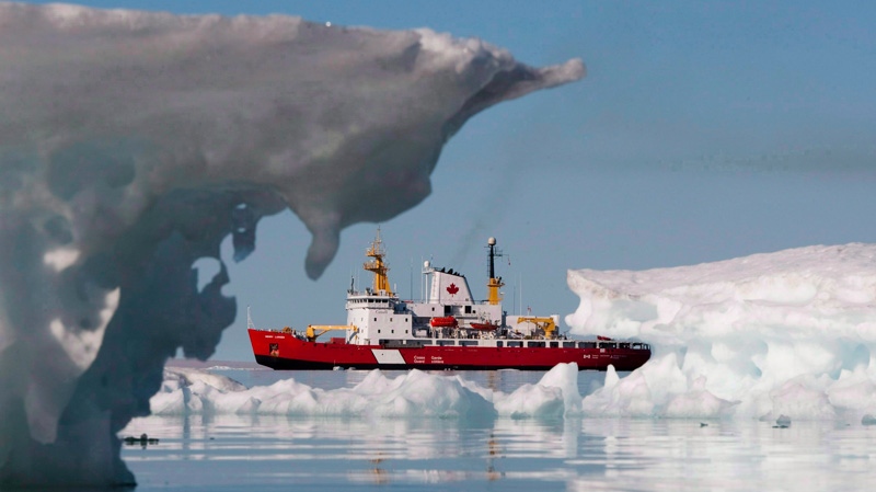 The Canadian Coast guard's medium icebreaker Henry Larsen is seen in Allen Bay during Operation Nanook, in Nunavut on Aug. 25, 2010. Liberal Senator Colin Kenny says the Conservative's Arctic ship plan should be sunk and replaced real icebreakers. (Sean Kilpatrick / THE CANADIAN PRESS)