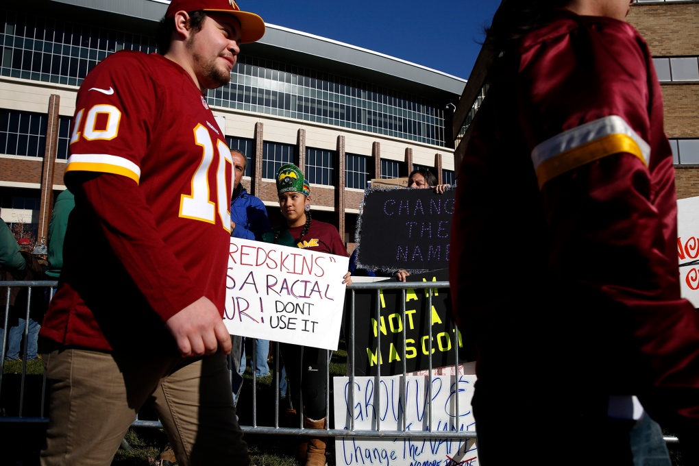 Protest outside of Redskins-Vikings game