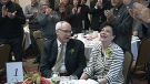 Bill and Eleanor Edwards are given a standing ovation at the Citizen of the Year luncheon Friday. 