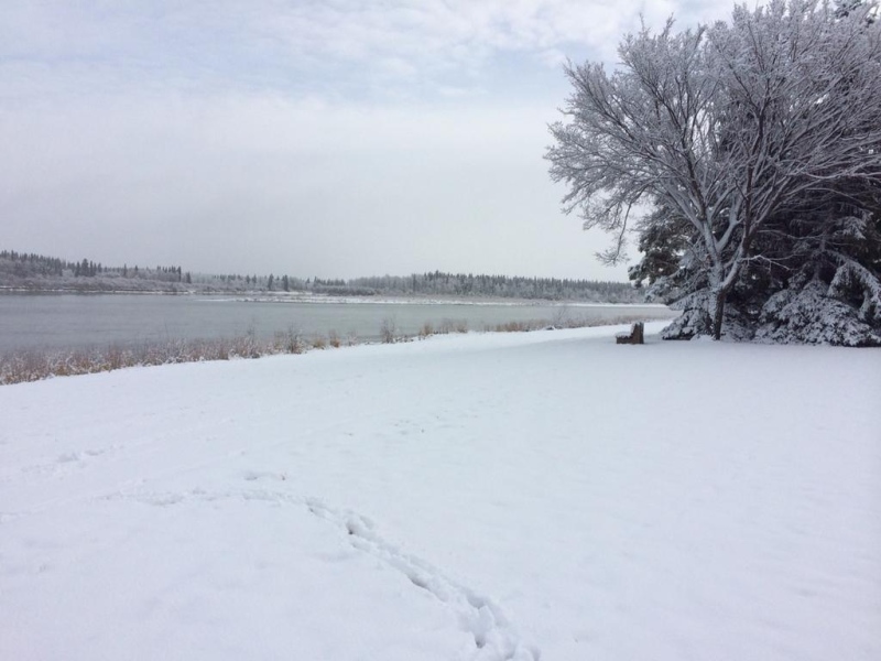 A low pressure system that moved across central Saskatchewan Sunday and Monday dumped as much as 16 centimetres of snow.
