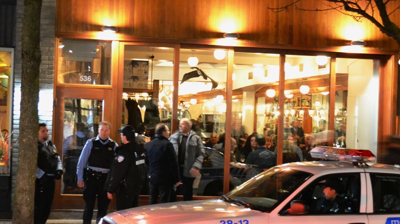 Police showed up at the restaurant on Duluth and the demonstration ended sooner after.   
